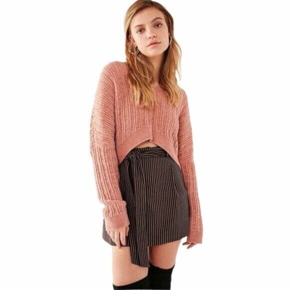 Silence + Noise Urban Outfitters Cropped Sweater Coquette Soft Girl Boxy XS - Picture 2 of 7